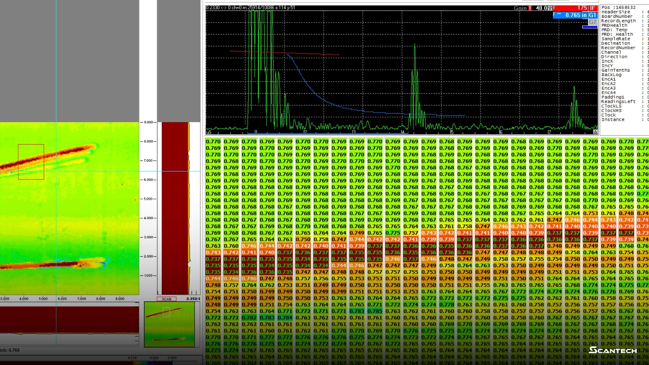 high-quality non-destructive testing data on a digital screen to reduce re-scans